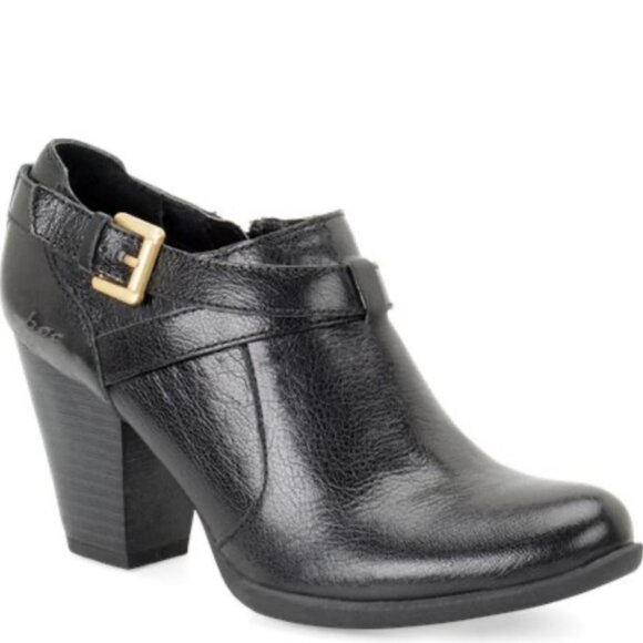 Born BOC Black Ankle Boots‎ Heeled Size 7 Style Z01503 Leather Strap Buckle Y2K - Picture 12 of 12
